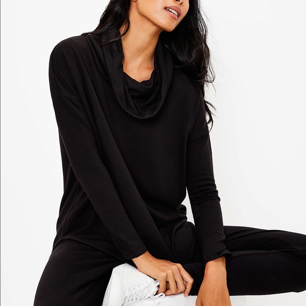 Lou & Gray By Loft Signature Soft  Cow Neck Top Gray Size XXS - Picture 2 of 7